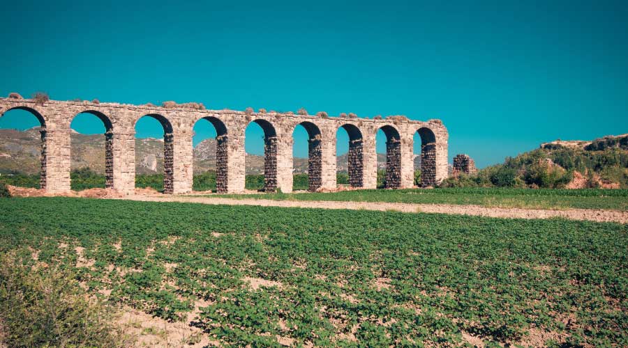 Aqueduct in Aspendos Ancient City Antalya
