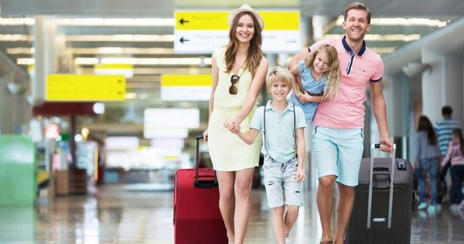 Family in Antalya International Airport